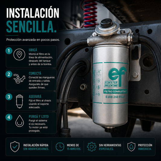 Filtro de gasoil de alta eficiencia para motores diésel | E108260R112